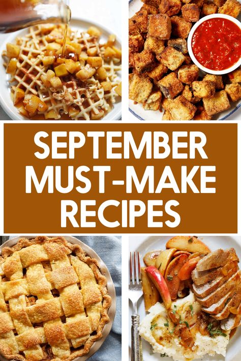 September is here, which means it's unofficially fall, and we're all getting into all the cozy cooking and baking while still being able to enjoy a lot of fresh produce. Here is a seasonal list of What to Cook in September! What To Cook In September, Fall Baking List, September Baking, Healthy Apple Pie Filling, Kitchen Website, Braised Kale, Slow Cooker Apple Butter, Lexi's Clean Kitchen, Apple Pork Chops