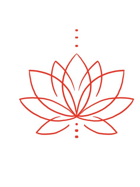 Small Red Lotus Tattoo, Minimalist Lotus Tattoo Ideas, Red Lotus Tattoo Design, Lotus Flower Tattoo Red Ink, Lotus Red Tattoo, Lotus Flower Tattoo Outline, Shedevil Tattoo, Lotus Tattoo Simple, Lotus Flower Tattoo Sternum