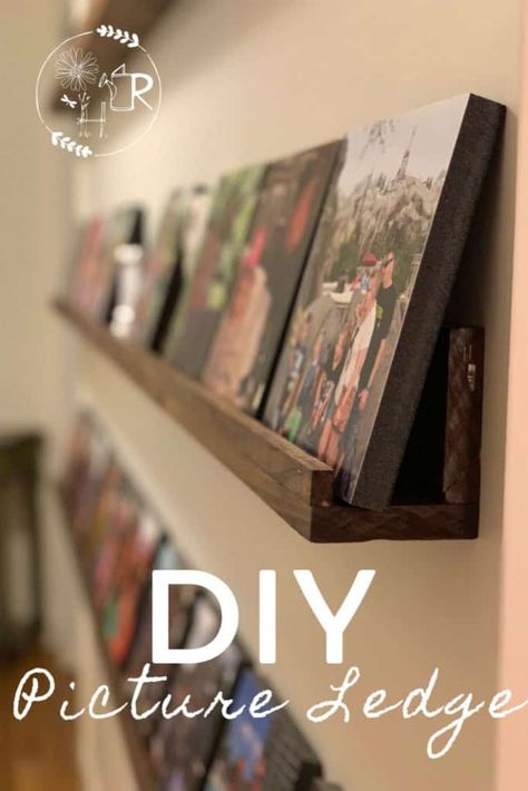 Diy Picture Rail, Diy Picture Ledge, Picture Ledges, Picture Ledge Shelf, Photo Ledge, Picture Rail, Picture Shelves, Pine Boards, Diy Crafts For Adults