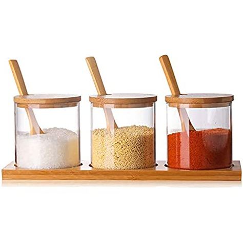 Salt Storage, Toples Kaca, Sugar Container, Snack Jars, Spice Containers, Glass Storage Jars, Kitchen Spices, Glass Food Storage, Ceramic Jars