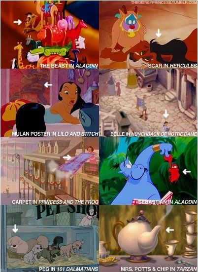 I knew about Scar in Herculeas and Sabastian in Aladin. But the others never caught my attention. Cute Hidden Disney Characters, Doug Funnie, Disney Amor, Film Disney, Disney Facts, Nelson Mandela, Disney Memes, Tarzan, Disney Fun