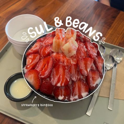 dessert @ sul & beans 06/20/2024 i love @sulnbeans 🥰 fruit was so fresh and bingsoo is so soft and delicious as always 😌 #sulandbeans #bingsoo #korean #dessert #strawberry #cute #yum #food #foodie #aesthetic #sgv #yummy #shavedice #fruit Bingsoo Korean, Foodie Aesthetic, Strawberry Cute, Dessert Strawberry, Korean Dessert, Shaved Ice, So Fresh, Dessert, Fruit