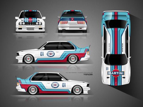 Martini livery for BMW E30 👌 — TTSTUDIO GRAPHIC DESIGN E30 Livery, Martini Livery, E36 Coupe, Carros Bmw, Bmw Sport, E30 M3, Bmw E30 M3, Custom Cars Paint, Martini Racing