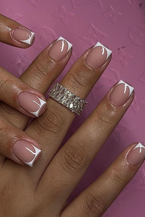 Solar Nails, Overlay Nails, Tapered Square Nails, Super Cute Nails, Hard Nails, Nails Now, Nails Design With Rhinestones, French Tip Acrylic Nails, Acrylic Nails Designs