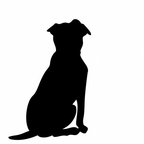 Rear view black silhouette of large dog sitting and looking up on white background clipart Dog Shadow Drawing, Sitting Dog Silhouette, Dog Sitting Back View, Pet Silhouette Art, Dog Siluette, Silhouette Dog, Dog Shadow, Dog Shadow Tattoo, Black Dog Drawing