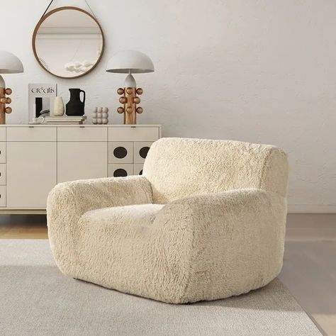 Summit 49" Faux Sheepskin Overstuffed Arm Chair - Bed Bath & Beyond - 39489330 Slipcovered Armchair, Overstuffed Armchair, Jennifer Taylor, Printed Chair, Living Room Collections, Chair Bed, Arm Chairs Living Room, Accent Chairs For Living Room, Cream Beige