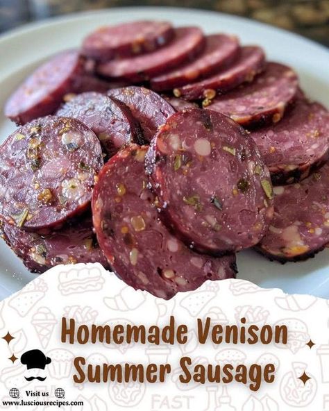 Deer Recipes Venison, Venison Summer Sausage, Venison Summer Sausage Recipe, Homemade Summer Sausage, Venison Sausage Recipes, Summer Sausage Recipes, Sausage Ingredients, Deer Recipes, Sausage Seasoning