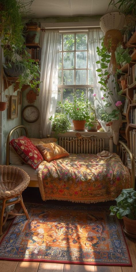 Boho Style Bedroom, Bohemian Bedroom Decor, Design Del Prodotto, Dream Room Inspiration, Bedroom Boho, Rustic Bedroom, Cozy Room, Room Inspiration Bedroom, Dream Rooms