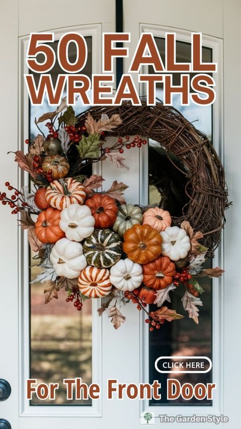 Learn how to make beautiful DIY fall wreaths that add a personal touch to your home. Explore our post to see 50 stunning fall wreaths for all styles and budgets, including simple and easy DIY fall wreath ideas! Explore these 50 DIY fall wreath ideas to welcome the season with charm. Discover homemade fall wreaths and rustic fall wreath ideas for front doors. Create stunning autumn door wreaths like DIY pumpkin wreaths to DIY burlap fall wreaths. Try making DIY harvest wreaths or beautiful Thanksgiving floral wreaths. Explore DIY grapevine wreaths and DIY woodland wreaths to add a natural touch. Whether it's DIY fall leaf wreaths or DIY acorn wreaths, find inspiration to craft your perfect fall door decor. Click to explore and find the ideal wreath for your home! Grapevine Wreath Crafts, Designer Fall Decor, Diy Fall Grapevine Wreath, Fall Wreath With Pumpkins, Diy Autumn Wreath For Front Door, Fall Wreath Diy Easy, Autumn Door Wreaths Diy, How To Make A Fall Wreath Step By Step, Diy Fall Wreath For Front Door Tutorials