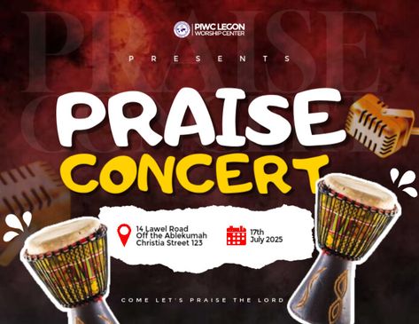 Brown Modern & Minimal Praise Concert  Flyer (us Letter) Praise Concert Flyer Design, Praise Night Flyer Design, Church Halloween, Linkedin Background Image, Linkedin Background, Kindle Book Cover, Concert Flyer, Campaign Posters, Mini Twists