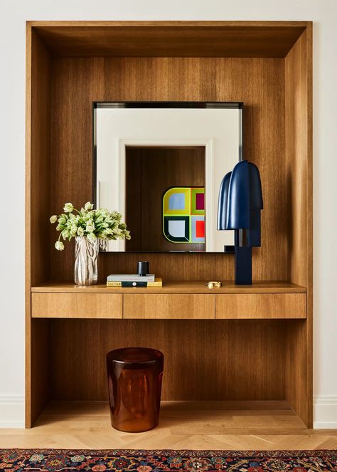 Entry and Hall by GACHOT | 1stDibs Upper West Side New York, West Side New York, Upper West Side Apartment, Hip To Be Square, Family Apartment, Contemporary Mid Century Modern, Upper West Side, Stool Design, Entry Hall