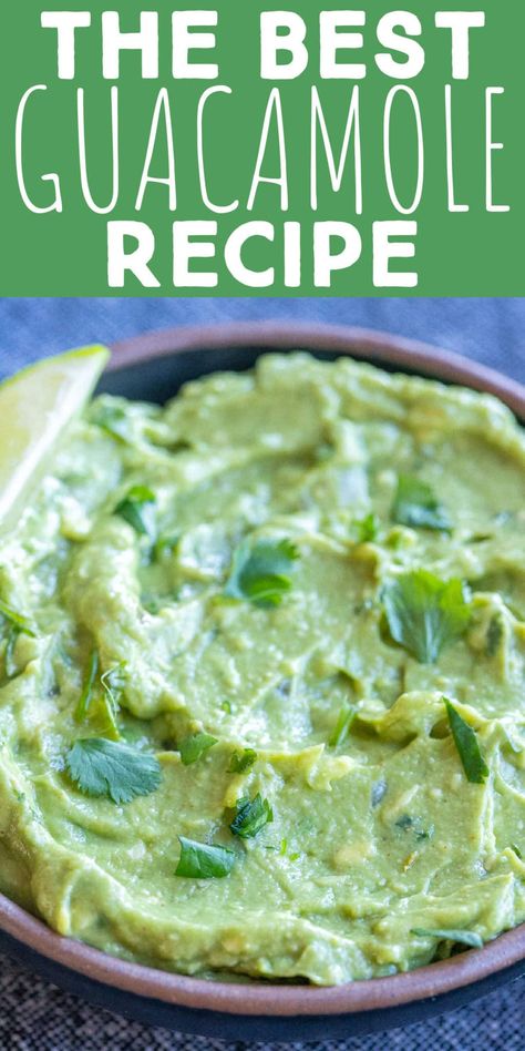 Welcome to your new go-to guacamole recipe!  This easy guacamole is creamy, flavorful and can be enjoyed in so many different ways.  It's great with tortilla chips, tacos, nachos, burrito bowls, salads, wraps and more.  This guacamole recipe is packed with tons of flavor and is ready in 15 minutes.  It's a must have at your next get together! #guacamolerecipe #easyguac #chipsanddip #avocado #glutenfree #vegan Cilantro Dip, Authentic Guacamole Recipe, Guacamole Dip Recipes, Easy Guacamole Recipe, Best Guacamole, Guacamole Recipe Easy, Mayo Recipe, Best Guacamole Recipe, Easy Guacamole