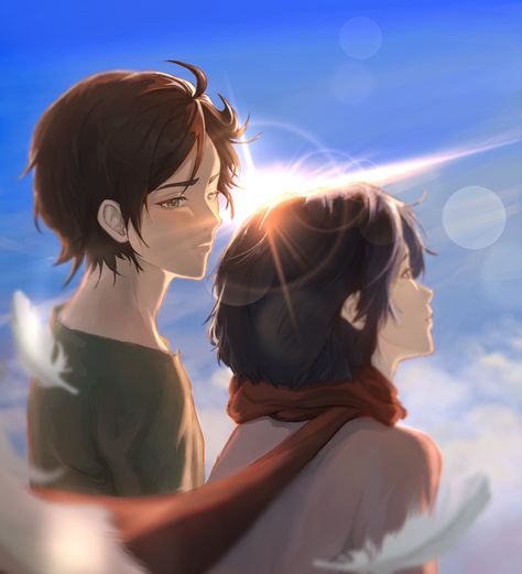 Mikasa And Eren, Wallpaper For Tablet, Attack On Titan Wallpaper, Don't Let Me Go, Titan Wallpaper, Titan Aesthetic, Aot Fanart, Titan Fanart, Eren X Mikasa