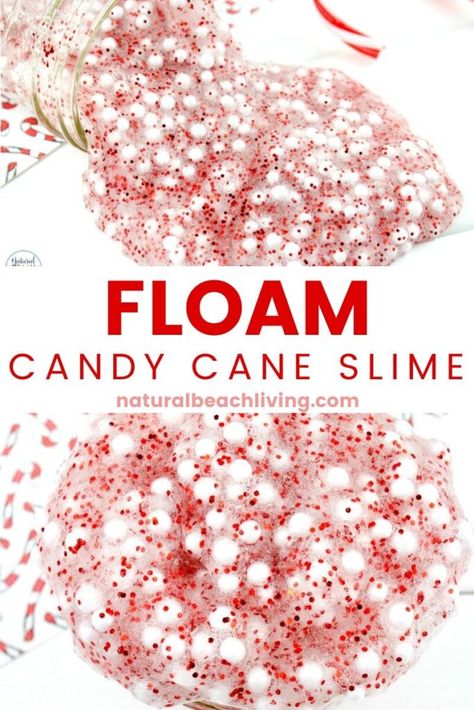 20+ Christmas Slime Recipes You'll Love Playing With - Natural Beach Living Candy Cane Crafts For Kids, Candy Cane Slime, Xmas Dinner Recipes, Christmas Slime, Dinner Recipes Ideas, Christmas Dinner Recipes, Sensory Tray, Crunchy Slime, Kids Recipe