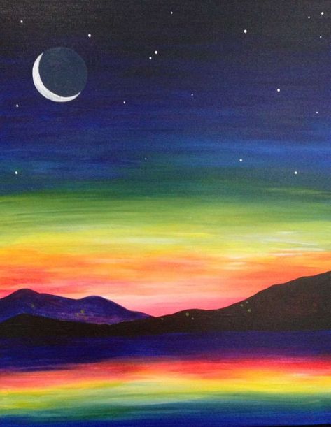 Sunset colors are typically more brilliant  than sunrise colors, because the evening  air contains more particles than the  morning air Painting Library, Chalk Pastel Art, Neon Moon, Chalk Pastel, Posca Art, Oil Pastel Paintings, Arte Van Gogh, Oil Pastel Art, Oil Pastel Drawings