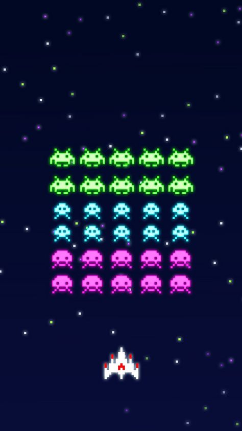 8 Bit Game Background, Space Invaders Aesthetic, Galaga Pixel Art, Old Arcade Games, Space Invaders Pixel Art, Retro Video Game Aesthetic, Arcade Wallpaper, 8bit Game, Space Invaders Game