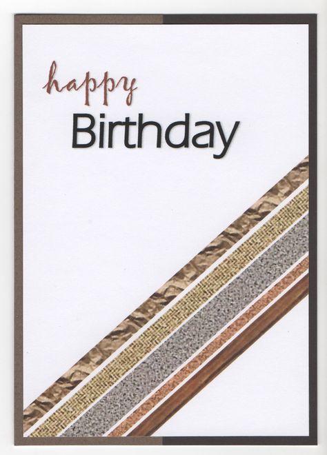 Hand made male birthday card Male Birthday Cards, Bd Card, Birthday Male, Birthday Men, Men Cards, Cards Masculine, Man Cards, Card Stamping, Guy Cards