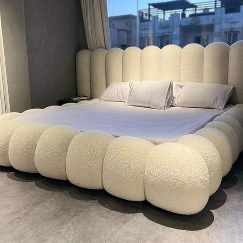 Nigeria Bed Design, Bubble Headboard, Trendy Bed Designs, Bubble Bed, Unique Bedrooms, Small Bedroom Inspiration, Designer Bed Sheets, Neon Bedroom, Dream Bedroom Inspiration