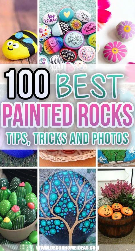 via @decorhomeidea Rock Painting Patterns Free Printable, How To Paint Rocks For Outside, Painting Rocks Ideas Easy, Rock Crafts Diy, Real Fairy, Painted River Rocks, Ancient Trees, Rock Painting Tutorial, Diy Rock Art