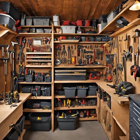 Why Small Sheds Are Better? And Why It Matters | 2024 Man Shed Interior Ideas, Small Woodworking Shop Ideas, Shed Shelving, Woodworking Workshop Layout, Garden Shed Interiors, Big Sheds, Man Cave Shed, Workshop Shed, Storage Shed Organization