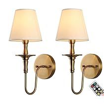 Battery Wall Lights, Battery Operated Wall Sconces, Wall Lamp Shades, Loft Wall, Rustic Loft, Shade Wall, Bedside Wall Lights, White Wall Lights, Gold Fixtures