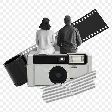 Film Png Aesthetic, Bw Design, Film Collage, Film Png, Collage Png, Camera Png, Couple Png, Couple Vintage, Vintage Couple