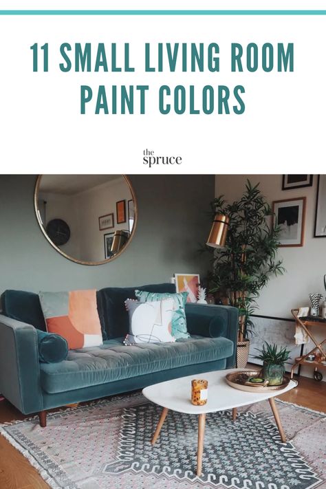 Colors For Small Living Room Walls, Small Cozy Living Room Colors, Bold Paint Colors For Small Rooms, Small Room Painted Dark, Living Room Dining Room Combo Paint Ideas, Small Living Room Ideas Color, Best Color For Accent Wall, Wall Colors For Small Living Room, Small Living Room Wall Color Ideas