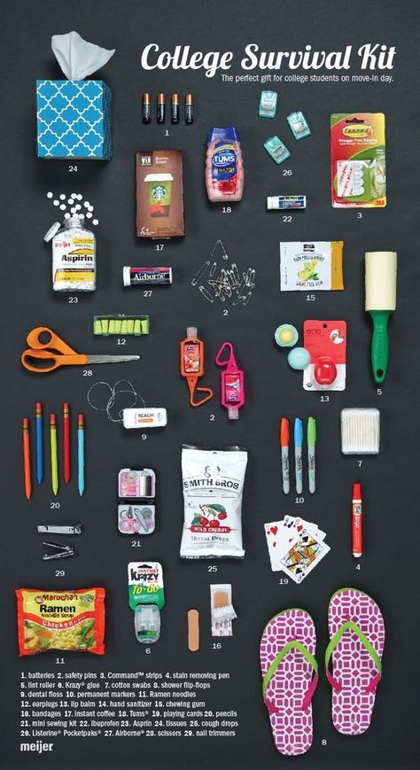 Things For College Students, Things For College, College Survival Kit, Diy Graduation Gifts, College Packing, Diy Graduation, College Living, Packing Hacks, College Survival