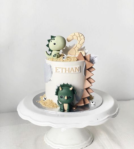 Dinosaur Fourth Birthday Cake, Dino 1st Birthday Cake, Two Rex Cake, Dino Cakes Boys, Cake Ideas For Baby Boy, 3 Rex Birthday Cake, Dino Cake Ideas, Dinosaur Cake Girly, Dino Cake Pops