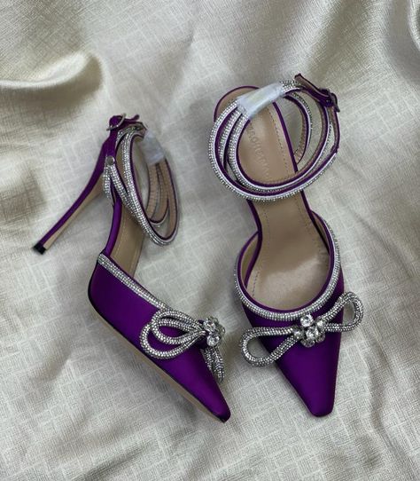 Hermes Heels, Evans Aesthetic, Louboutin Wedding Shoes, Annika Volkov, God Of Pain, Party Shoes Heels, Purple Wedding Shoes, Purple High Heels, How To Tie Shoes