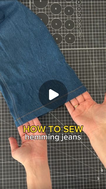 How To Hem Blue Jeans Sewing Machines, How To Sew A Jeans, How To Hem Levis Jeans, Hem Blue Jeans How To, Hem Denim Jeans How To, Easy Hem Jeans, How To Hem Blue Jeans, How To Take Up Jeans Hem, Jeans Hemming Hacks