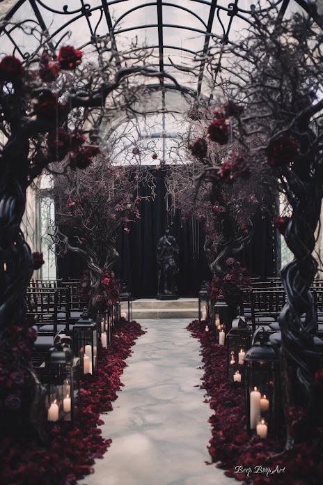 Create your Best unique Vampire theme Wedding in 2023 ‣ Dark Royalty Wedding, Gothic Wedding Arch, Gothic Forest Wedding, Crow Party, Mafia Wedding, Gothic Wedding Decorations, Burlesque Wedding, The Blood We Crave, Dark Romantic Wedding