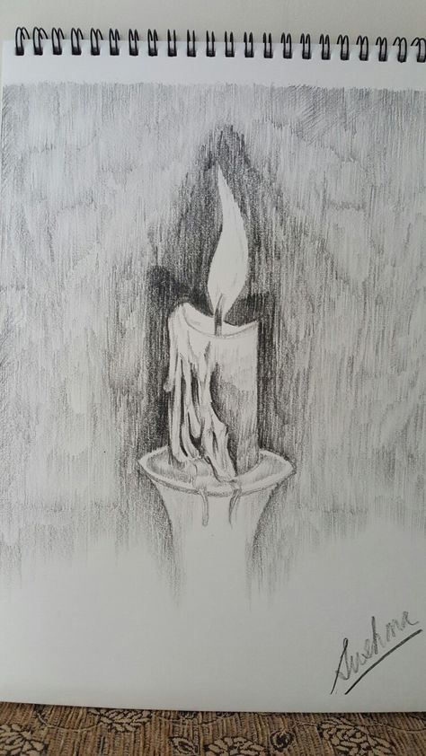 Candle Sketch, Candle Drawing, Pencil Sketches, Candle Art, Still Life Drawing, Eye Drawing, Life Drawing, Pencil Sketch, Daily Art