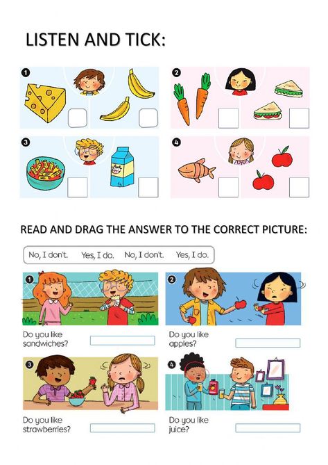 Listening Activities For Kids, English Primary School, Listening English, Listening Test, Esl Resources, English Worksheets For Kids, What Do, 1st Grade Worksheets, English Lessons For Kids