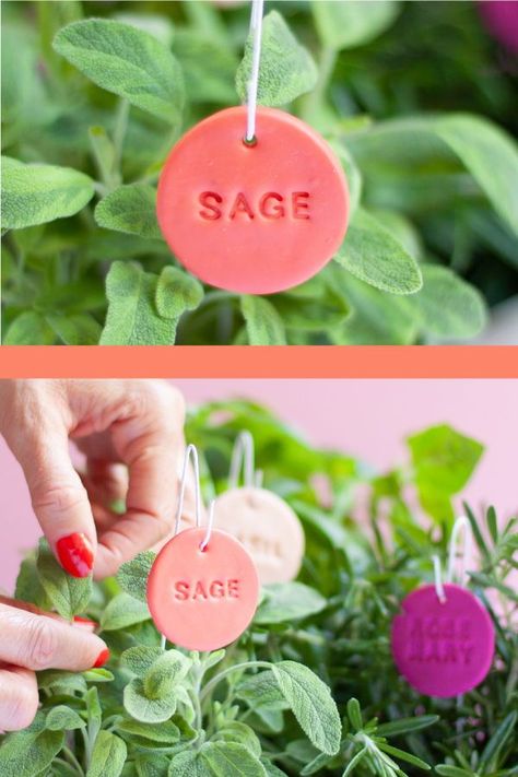 Herb Garden Plant Labels - DIY tutorial how to make awesome waterproof tags for your herb garden. Make these lovely and simple markers today! #yeswemadethis #gardentags #herblabels #polymerclay Diy Plant Tags Ideas, Plant Tags Diy Garden Markers, Plant Tags Ideas, Plant Tags Diy, Plant Labels Diy, Clay Garden Markers, Plant Markers Diy, Picking Garden, Calligraphy Products