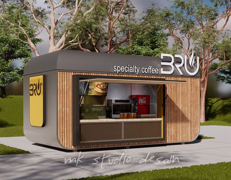 COFFEE KIOSK on Behance Kiosk Menu Design, Coffee Kiosk Design Outdoor, Kiosk Design Ideas Outdoor, Tea Kiosk Design, Small Kiosk Design, Outdoor Kiosk Design, Kiosk Design Ideas Architecture, Food Kiosk Design Ideas, Coffee Kiosk Design