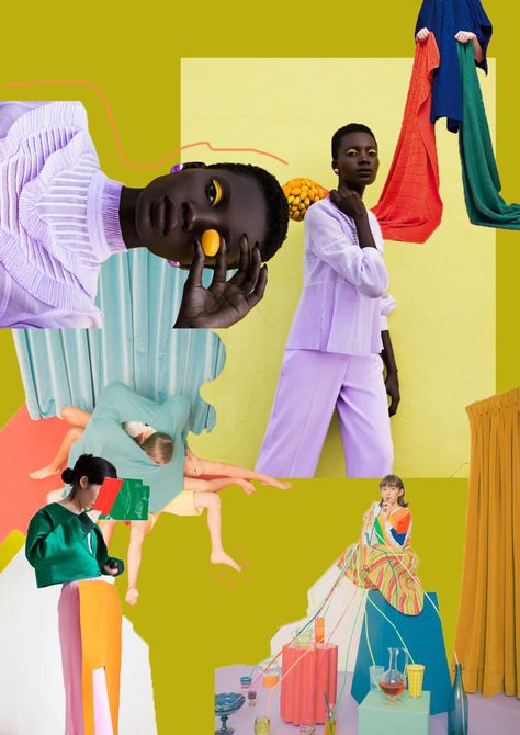 Selected Works: Visuals - Gigi Soh Colour Board Fashion Portfolio, Fashion Collection Moodboard, Lookbook Collage, Editorial Collage, Purple Moodboard, Fashion Window Display, Pop Art Colors, Fashion Displays, African Fashion Designers