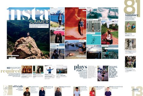 2018, summer coverage, social media Summer Spreads Yearbook, Yearbook Design Layout, Yearbook Inspiration, Yearbook Class, Yearbook Spreads, Yearbook Layouts, Magazine Ideas, Yearbook Pages, Yearbook Themes