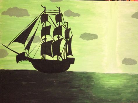 Pirate Ship Painting Easy, Pirates Of The Caribbean Painting, Pirate Ship Painting, Endless Paper, Painting Easy, Ship Paintings, Pirate Ship, Pirates Of The Caribbean, Disney Love