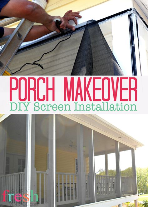 Screened Porch Diy, Screen Installation, Screened In Porch Diy, Porch Diy, Screened Porch Designs, Porch Remodel, Building A Porch, Deck Construction, Porch Makeover