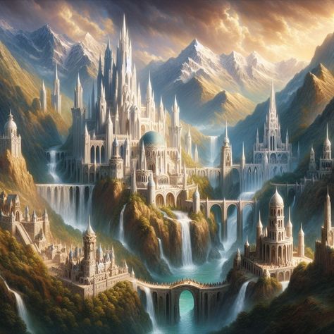 Elven Tree, Elven City, School Goals, Fantasy Homes, Fantasy Castle, Fantasy City, Fantasy Places, Goals And Objectives, Fantasy Map