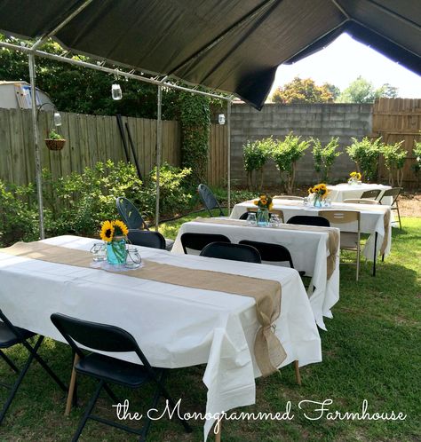 the Monogrammed Farmhouse: Rustic Country themed Graduation party Country Graduation, Boys High School Graduation Party, Rustic Graduation Party, Backyard Graduation Party, Outdoor Graduation Parties, Outdoor Graduation, Senior Graduation Party, Graduation Party High, Graduation Open Houses