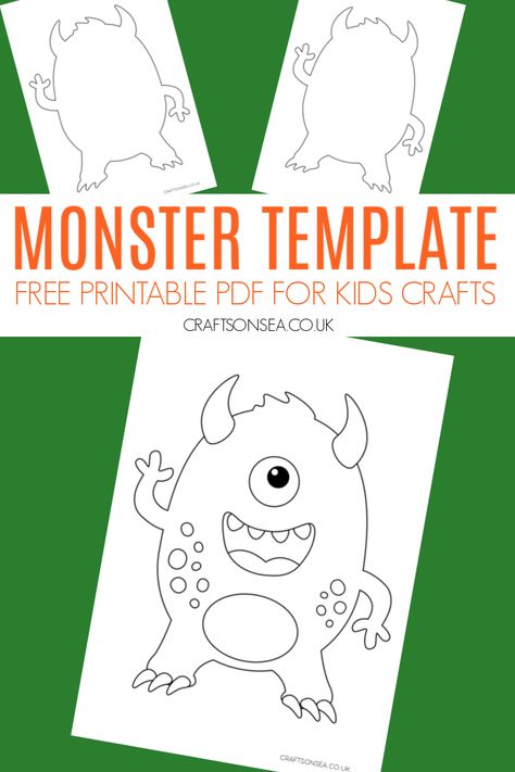 Monster Template Printable (FREE PDF) Monster Outline Free Printable, Monster Body Template Free Printable, Build Your Own Monster Free Printable, Monster Outline Template, Free Monster Printables, Build Your Own Monster Printable, Monster Template Printable, Monster Printables Free, Monster Template Free Printable