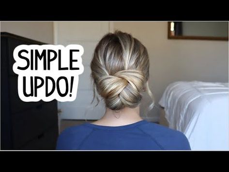 Rainy Day Fancy Hairstyles, Medium Hair Chignon, Easy Updo No Bobby Pins, At Home Updos For Medium Length Hair, Hair Tie Bun Hack, Hair Accessories For Bangs, Easy Up Styles For Medium Hair, Easy Romantic Hairstyles For Medium Hair, Easy Hair Up Tutorial