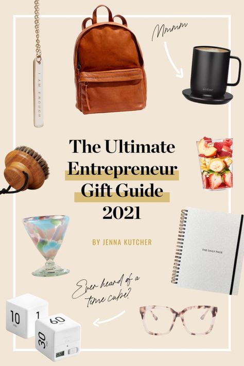 The Ultimate Entrepreneur Gift Guide 2021 - Jenna Kutcher Boss Gifts, Jenna Kutcher, Entrepreneur Gifts, Girl Boss Gift, Gifting Ideas, Gifts For Boss, Gal Pal, Work Bag, Personal Branding