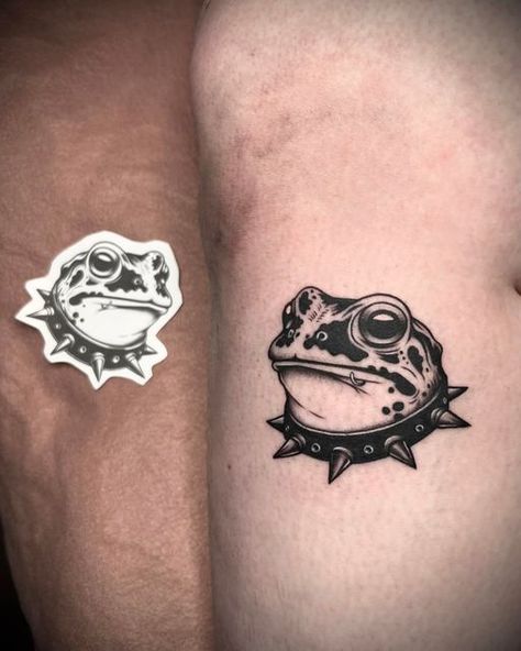 American Traditional Frog Tattoo Black, Ghost Frog Tattoo, Horned Toad Tattoo, Two Headed Lizard Tattoo, Wizard Toad Tattoo, Goth Frog Tattoo, Spooky Frog Tattoo, Black Frog Tattoo, Master Splinter Tattoo