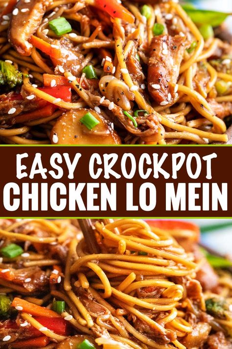 Crockpot Chicken Lo Mein, Chicken Lo Mein Recipe, Chicken Lo Mein, Lo Mein Recipes, Easy Crockpot Chicken, Beef Stew Crockpot, Slow Cooker Beef Stew, Lo Mein, Chicken Tikka Masala