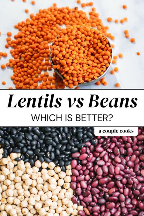 What are the differences between lentils vs beans? Which is better? Here’s what you need to know about these powerhouse legumes. Lentil Health Benefits, Black Beans Benefits, Brown Rice And Quinoa Recipe, What Are Lentils, Lentils Nutrition, Beans Benefits, Lentils Benefits, Lentils Protein, Lentil Nutrition Facts