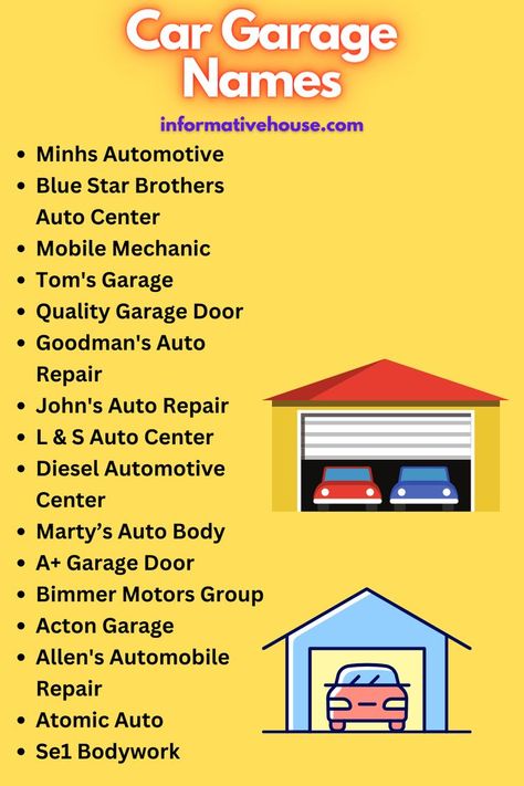 The Most Attractive Car Garage Names Unique Business Names, Shop Name Ideas, Mechanic Life, Mobile Mechanic, Mechanic Shop, Auto Mechanic, Auto Body Shop, Collision Repair, Auto Body Repair