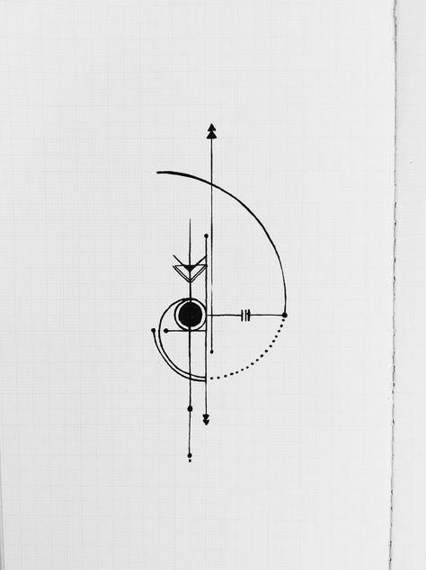 Fibonacci Tattoo Design, Abstract Tattoo Designs Minimalist, The Moon Tattoo, Fibonacci Tattoo, Geometric Line Tattoo, Moon Jewellery, Sacred Geometry Tattoo, Geometric Tattoo Design, Geniale Tattoos